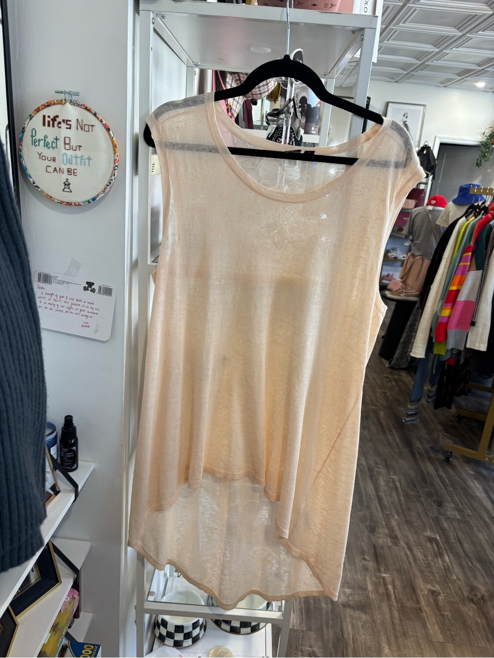 Eileen Fisher the fisher project Light Peach Lightweight Sleeveless Tunic Top
